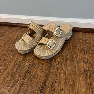 J.Crew Women’s Natural Raffia Buckle Espadrille Sandals